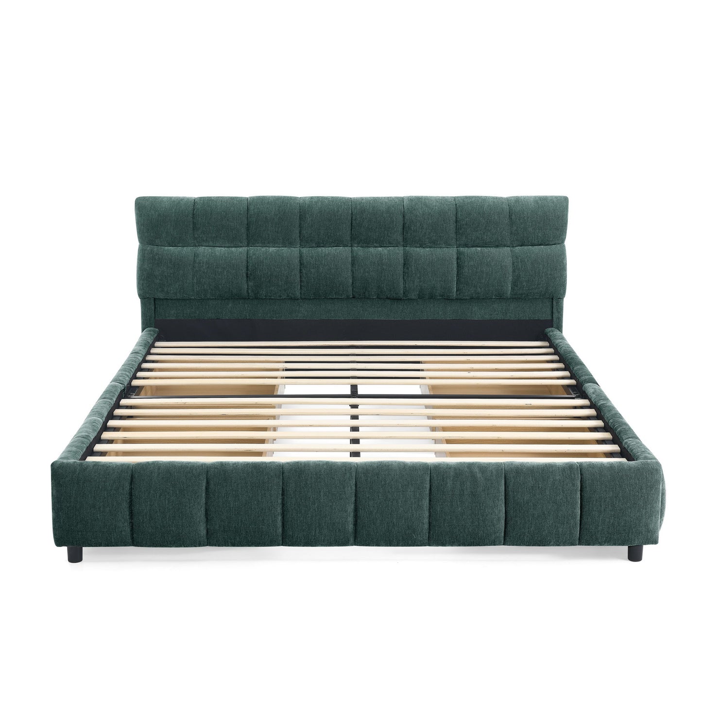 Modern Platform Bed Frame With Thick Fabric