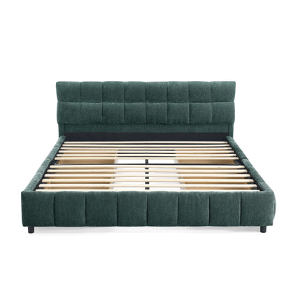Modern Platform Bed Frame With Thick Fabric