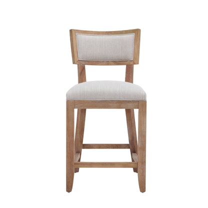 Upholstered Counter Height Bar Stools With Comfy Back (Set of 2)