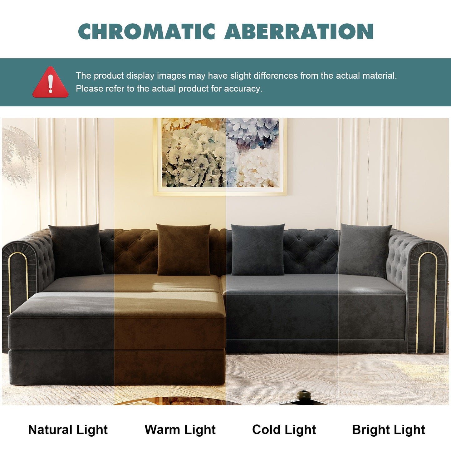 3-In-1 Convertible Sleeper Sofa With Movable Ottoman For Living Room