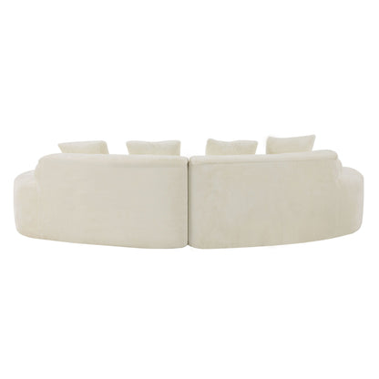 Modern Curved Sofa With Pillows
