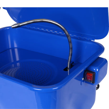 Benchtop Parts Washer With 110V Pump, 3.5 Gallon Capacity - Blue