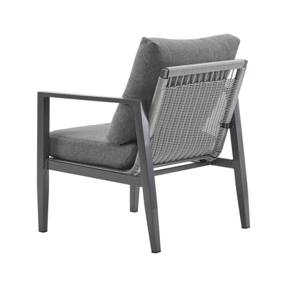 Modern Lounge Chair With Rope Accents And Cushions