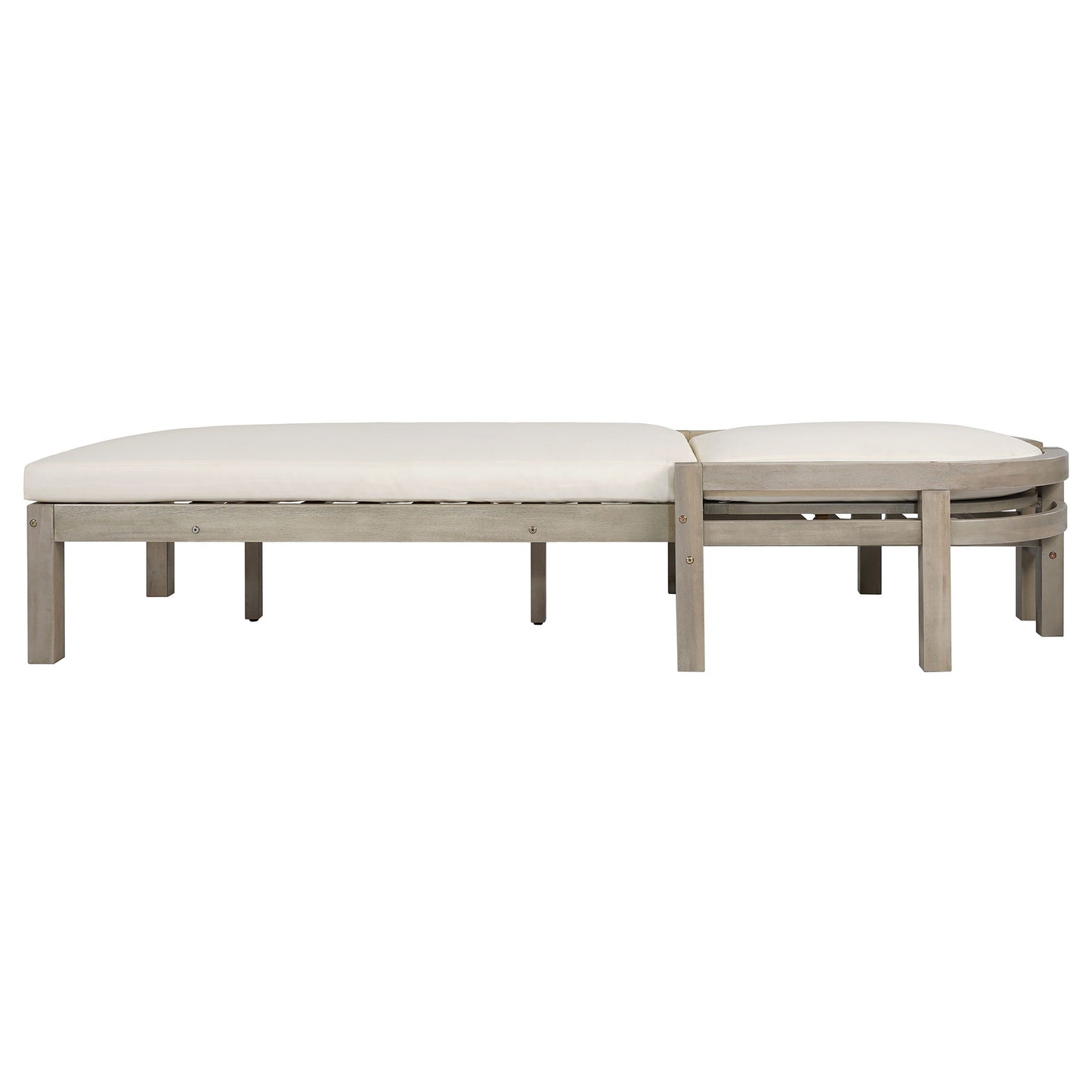 Outdoor Chaise Lounge With 5 Position Adjustable Backrest (Set of 2)