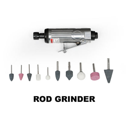 71 Piece Air Tool And Accessories Kit, Impact Wrench, Air Ratchet, Die Grinder, Aire Hammer, Hose Fittings, Storage Case - Black / Silver