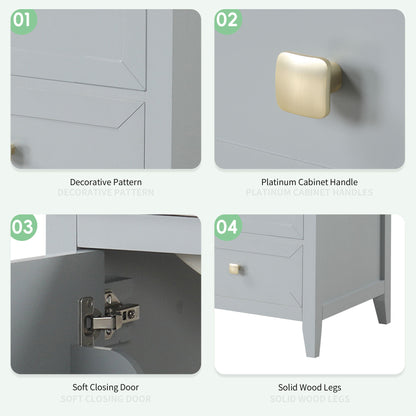 Bathroom Vanity With Sink, Soft Closing Cabinet Door, Storage Rack And Drawer