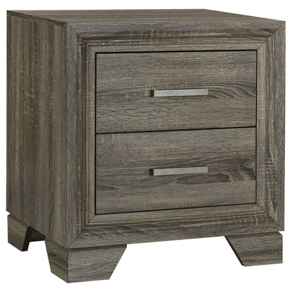 Funston - 4 Piece Queen Bedroom Set With Upholstered Headboard - Oak