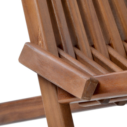 Folding Wood Chair, Portable Solid Wood Seating For Indoor Or Outdoor Use - Natural