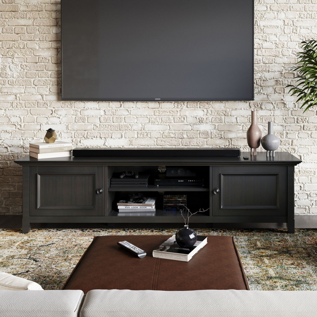 Amherst - Low TV Media Stand - Hickory Brown