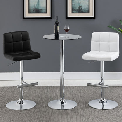 Lenny - Upholstered Adjustable Bar Stool (Set of 2) - White