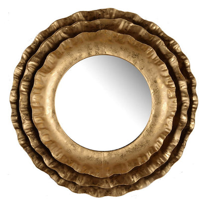 Round Wall Mirror With Metal Frame, Accent Mirror For Living Room - Gold