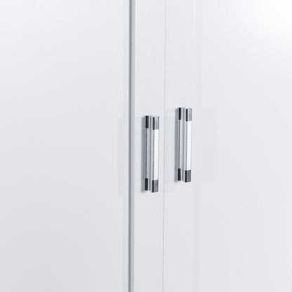 Tall Bathroom Storage Cabinet With 2 Doors And Drawers, Adjustable Shelf
