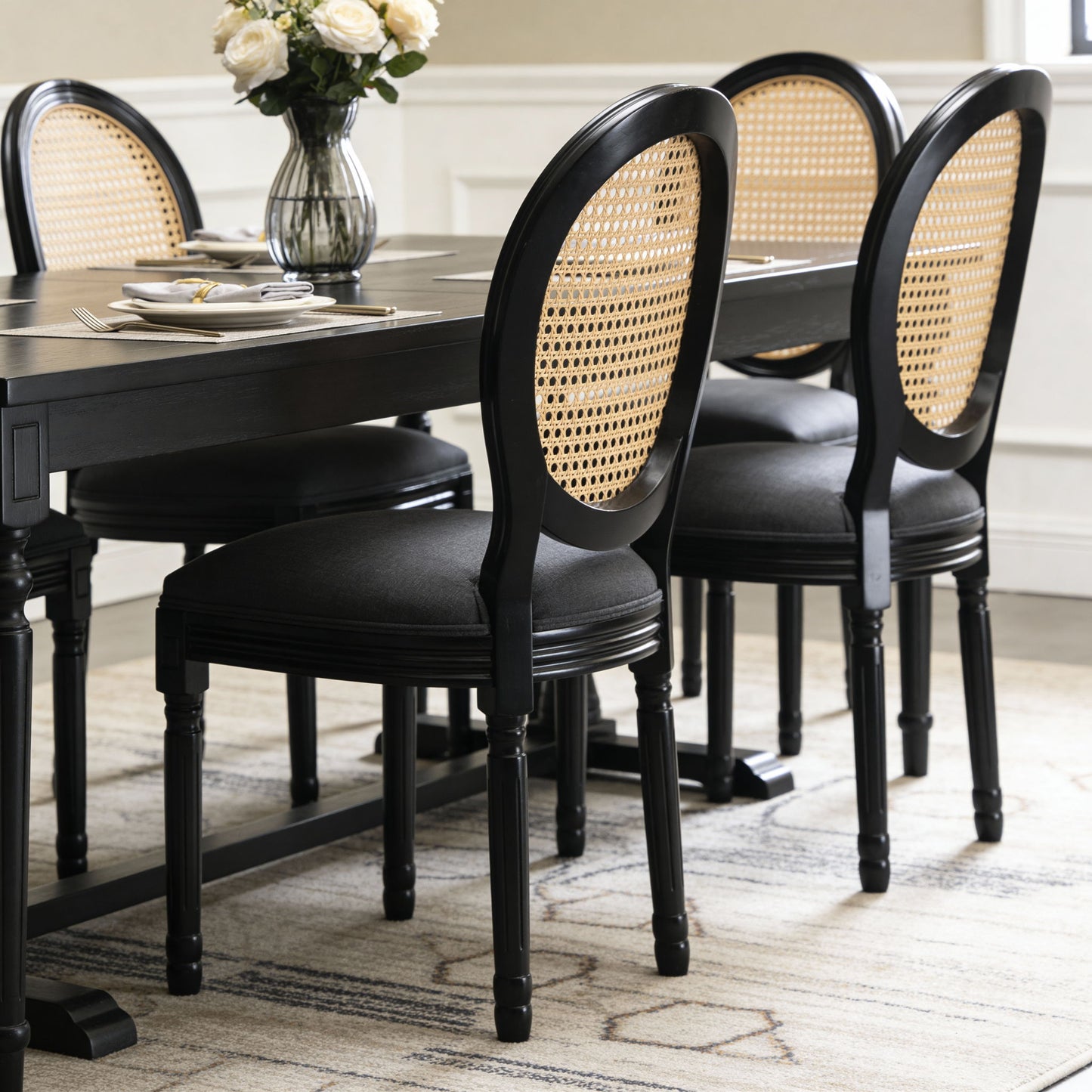French Country Dining Chairs With Round Back (Set of 2)