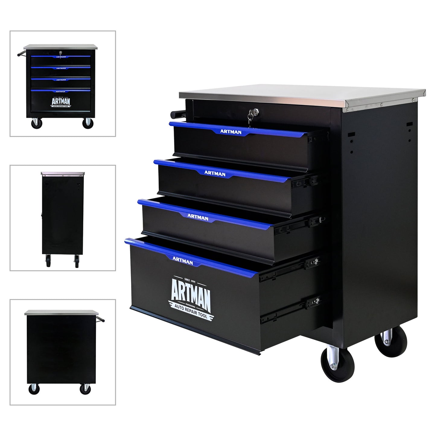Drawer Multifunctional Tool Cart With Wheels