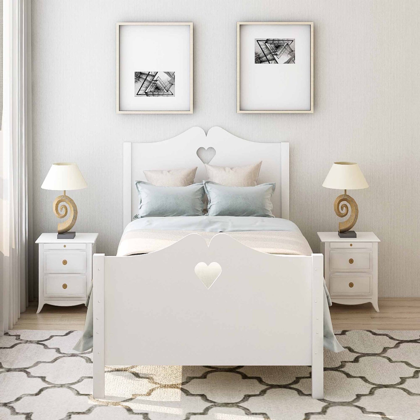 Platform Bed With Slat Support And Headboard And Footboard