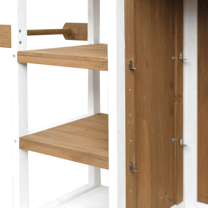 Foldable Outdoor Kitchen Island With Storage Cabinet