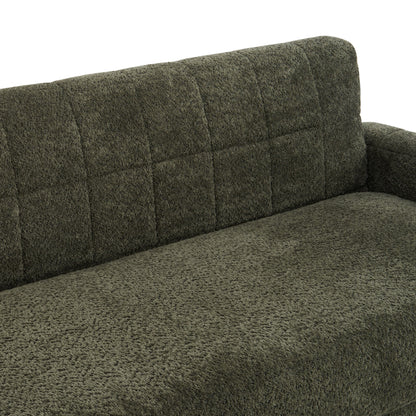 Modern Loveseat Sofa, 2 Seater With Square Arms For Living Room