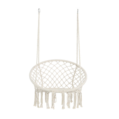 Macrame Hanging Hammock Chair, Rope Swing For Indoor And Outdoor Use