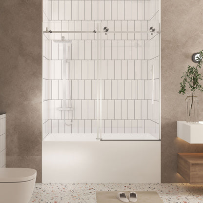 Frameless Shower Door, Smooth Sliding Tracks