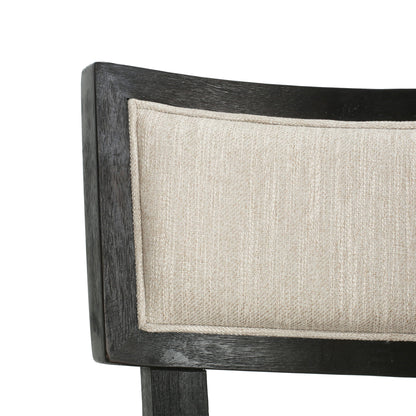 Farmhouse Style Fabric Upholstered Side Dining Chair Set