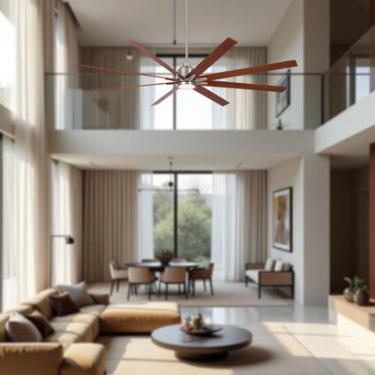 Oversized Large Ceiling Fan With Dimmable LED Light, 8 Blades, Remote Control