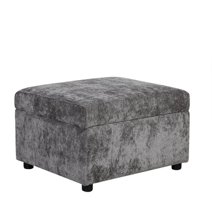 Sectional Sofa Pull-Out Sofa Bed Sleeper With A Storage Ottoman, Three Pillows And Charging Devices For Living Room