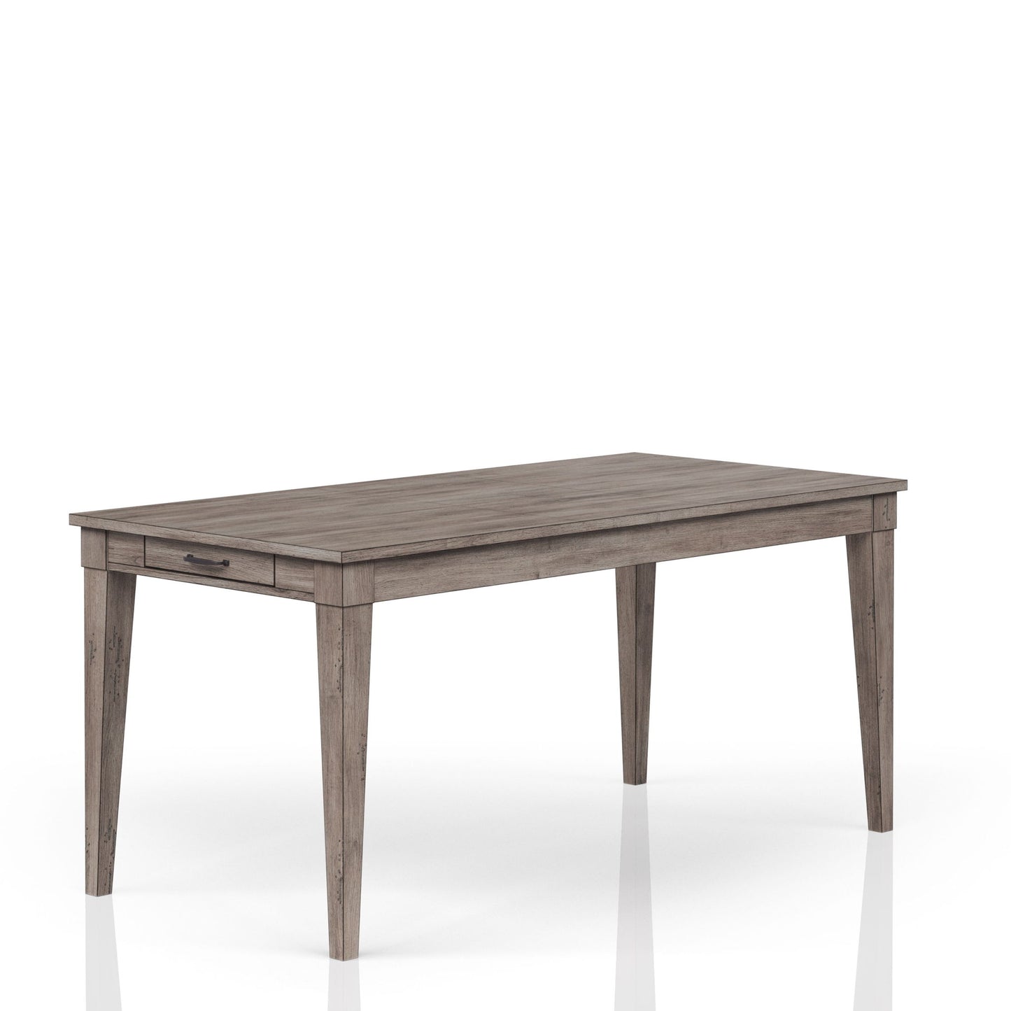 Rustic Dining Table 2 Storage Drawers And Leaf - Gray
