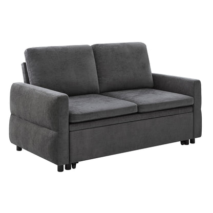 Convertible Sofa Bed Loveseat With Adjustable Backrest And USB Ports