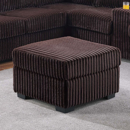Contemporary L-Shaped Sectional Set With USB Console & Ottoman