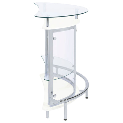 Strick - Freestanding Glass Top Home Bar Wine Cabinet - White