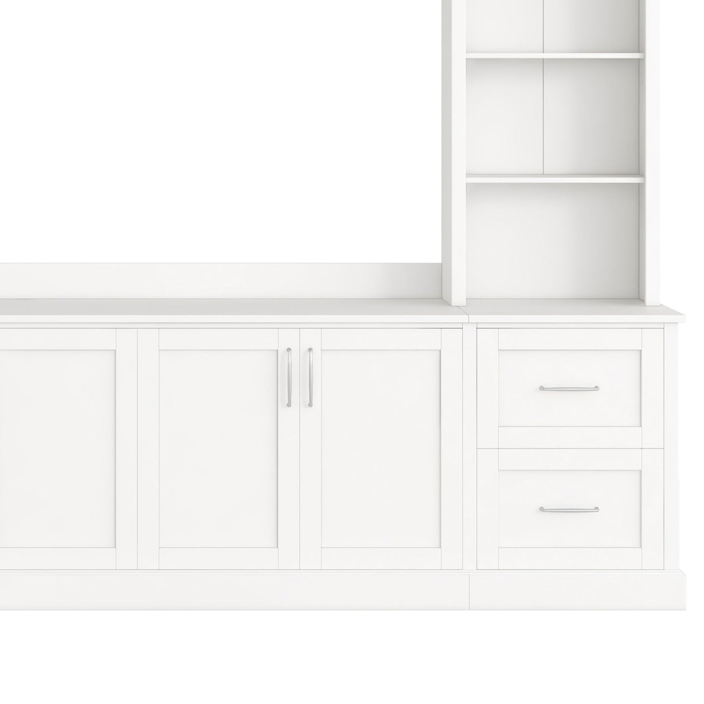 Arched Entertainment Center Wall Unit With Drawers, TV Stand