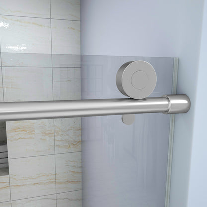 Single Sliding Bypass Shower Door Enclosure With Tempered Glass
