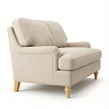 Loveseat Sofa, Upholstered Small Couch For Living Room - Cream Beige