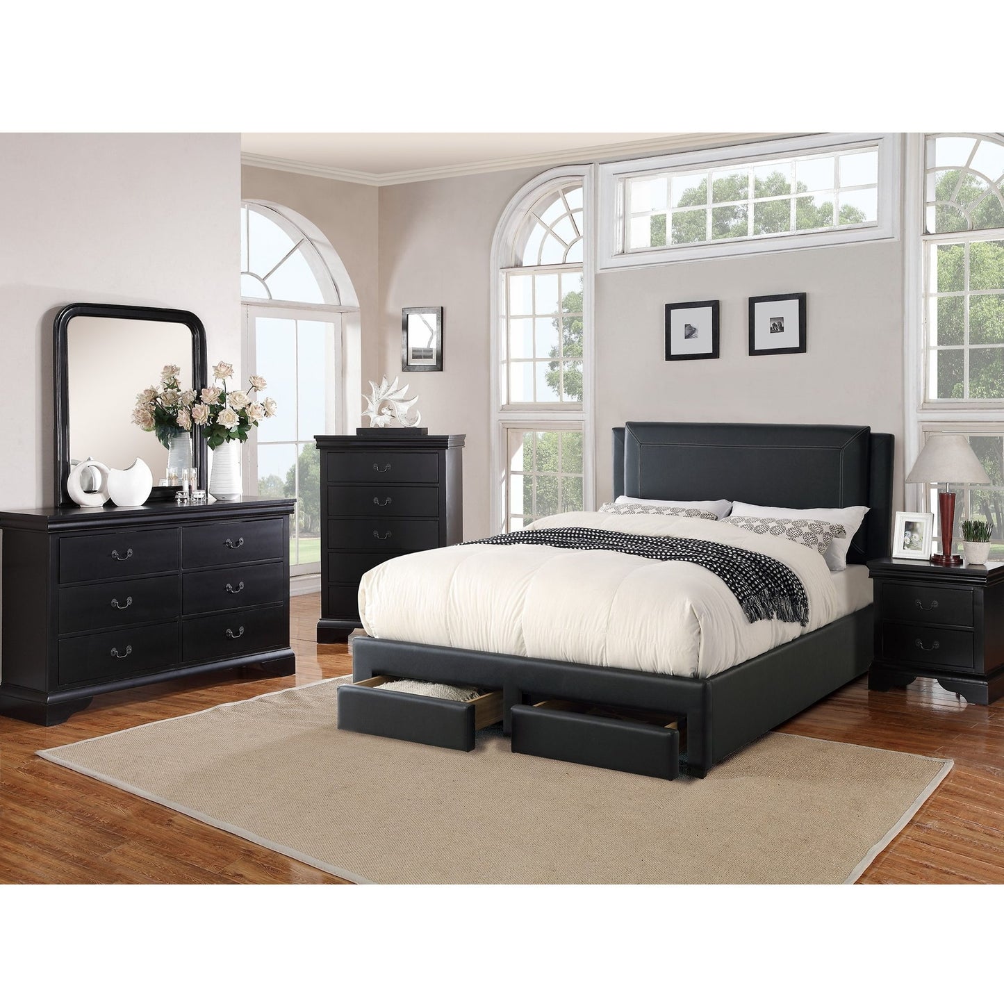Modern Bed With Storage Drawers
