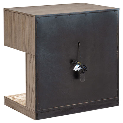 Gibbons - 1 Drawer Nightstand With LED Light - Brown