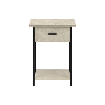 Contemporary 2 Tier Accent Table With Storage Drawer