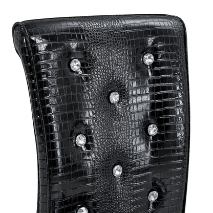 Elegant Design Alligator Skin Upholstered Dining Chairs