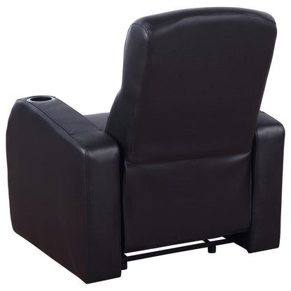 Greenfield - 3 Seater Home Theater With 2 Wedge Consoles - Black