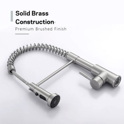 Kitchen Faucet With Pull Down Spray Head - Brushed Nickel