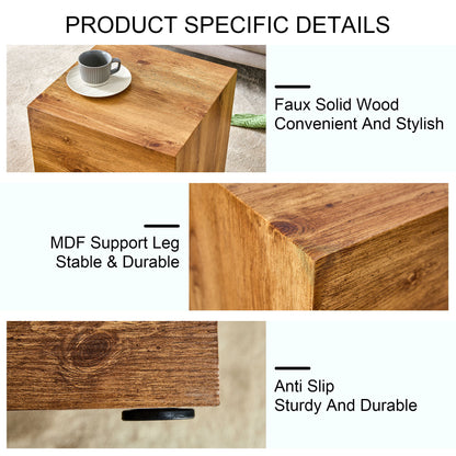 Modern Coffee Table With Wood Grain Texture And Stylish Design - Wood