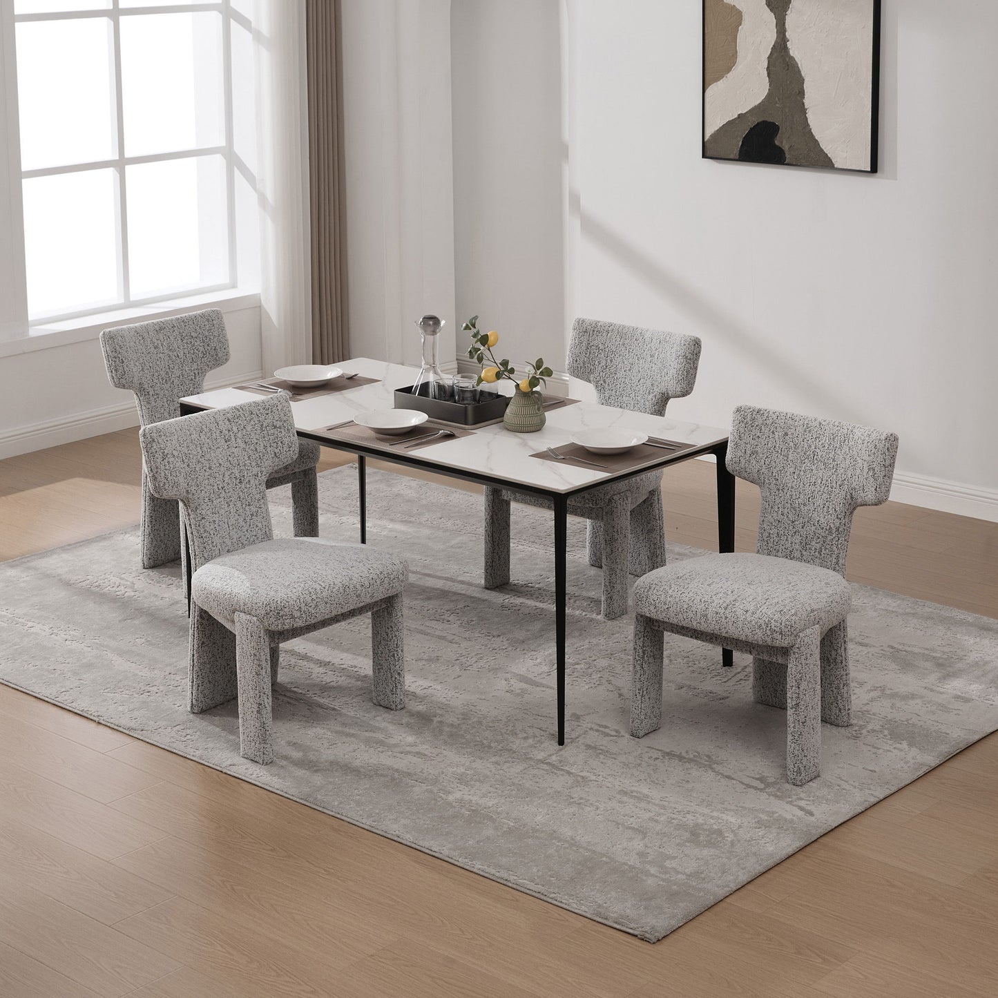 Armless Curved Back Accent Chairs
