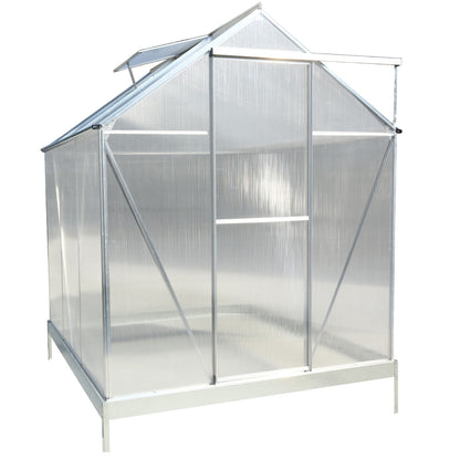 Polycarbonate house, Heavy Duty Outdoor Aluminum Walk-In House Kit With Rain Gutter, Vent And Door For Backyard Garden