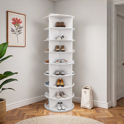 Rotating Shoe Rack Tower