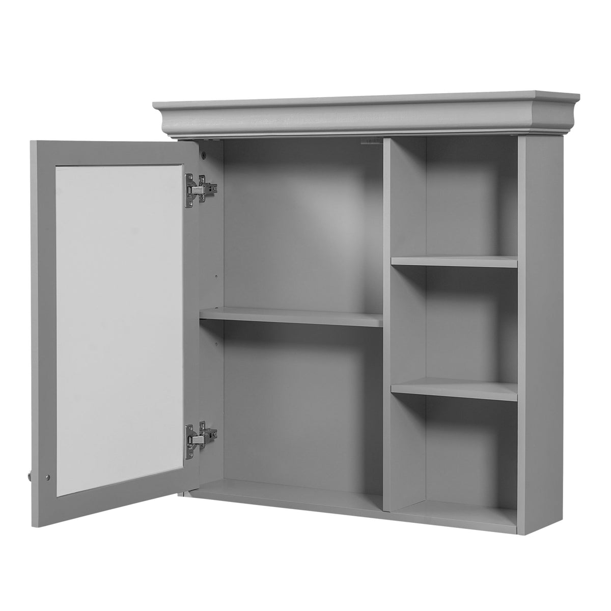 Wall Mounted Bathroom Medicine Cabinet With Mirror And Adjustable Storage With Soft Close Hinges