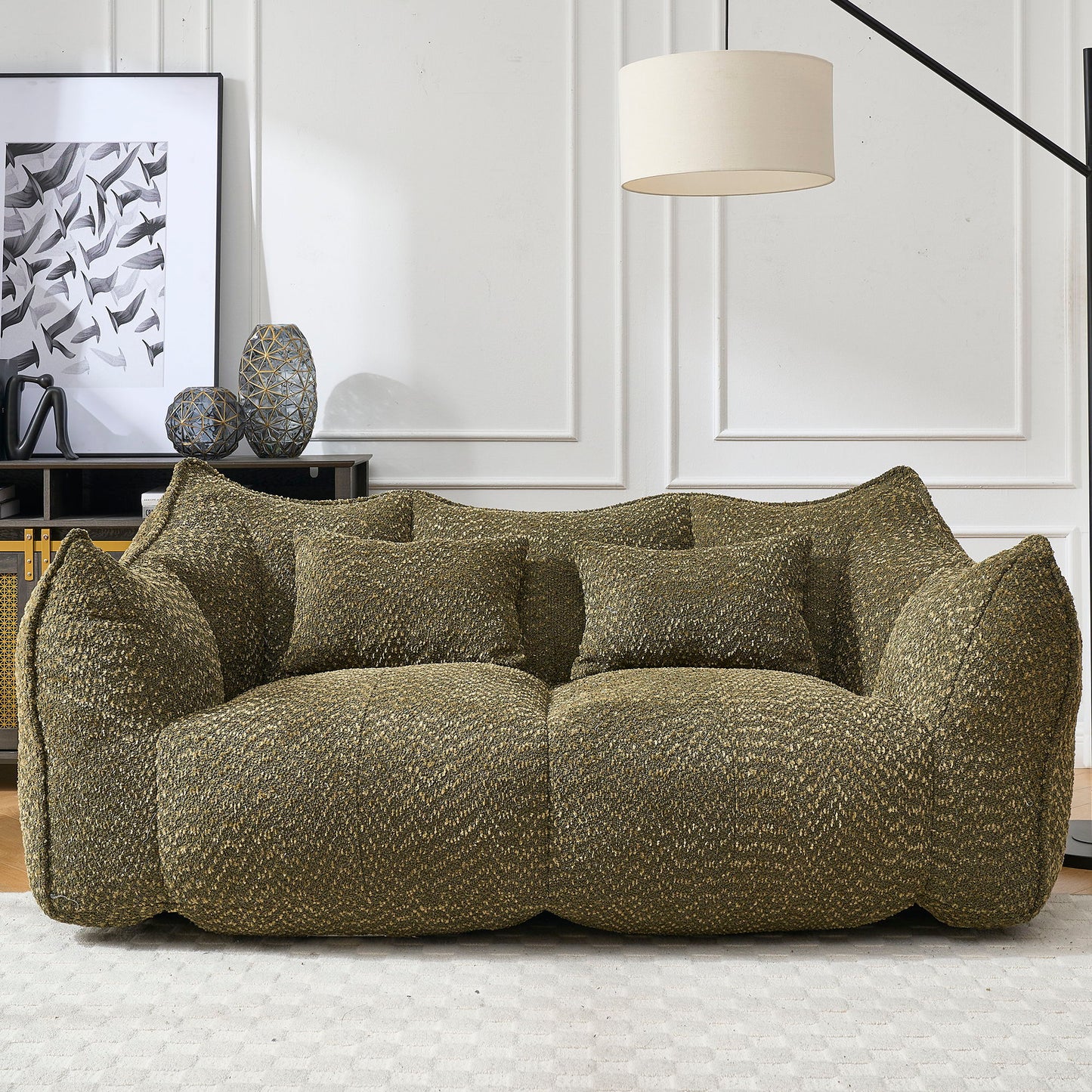 Comfortable Dual Beanbag Chair With High Resilience Foam Core For 2 People