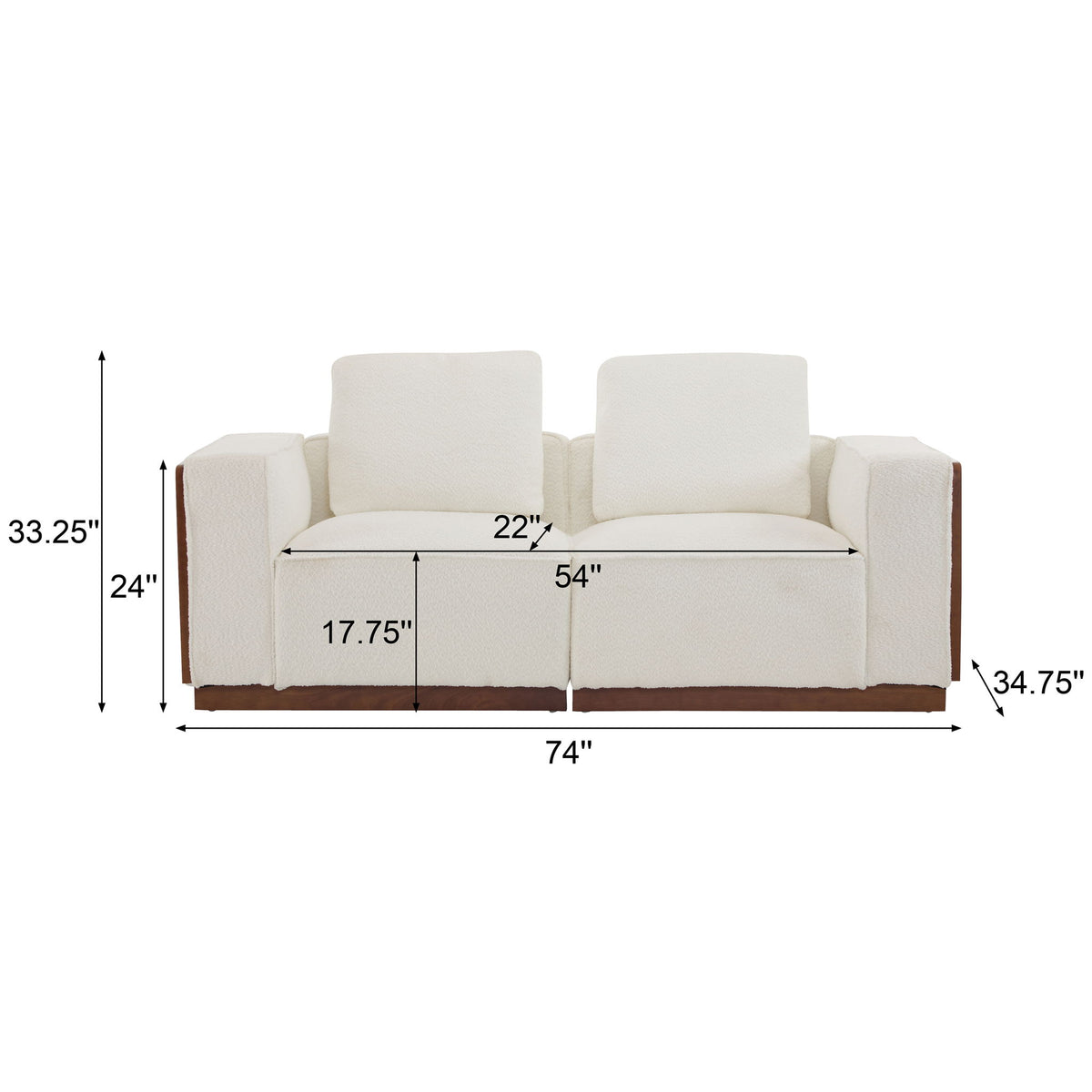 Chita - Modular Sectional Sofa 2 Seater With Larger Seats - Beige