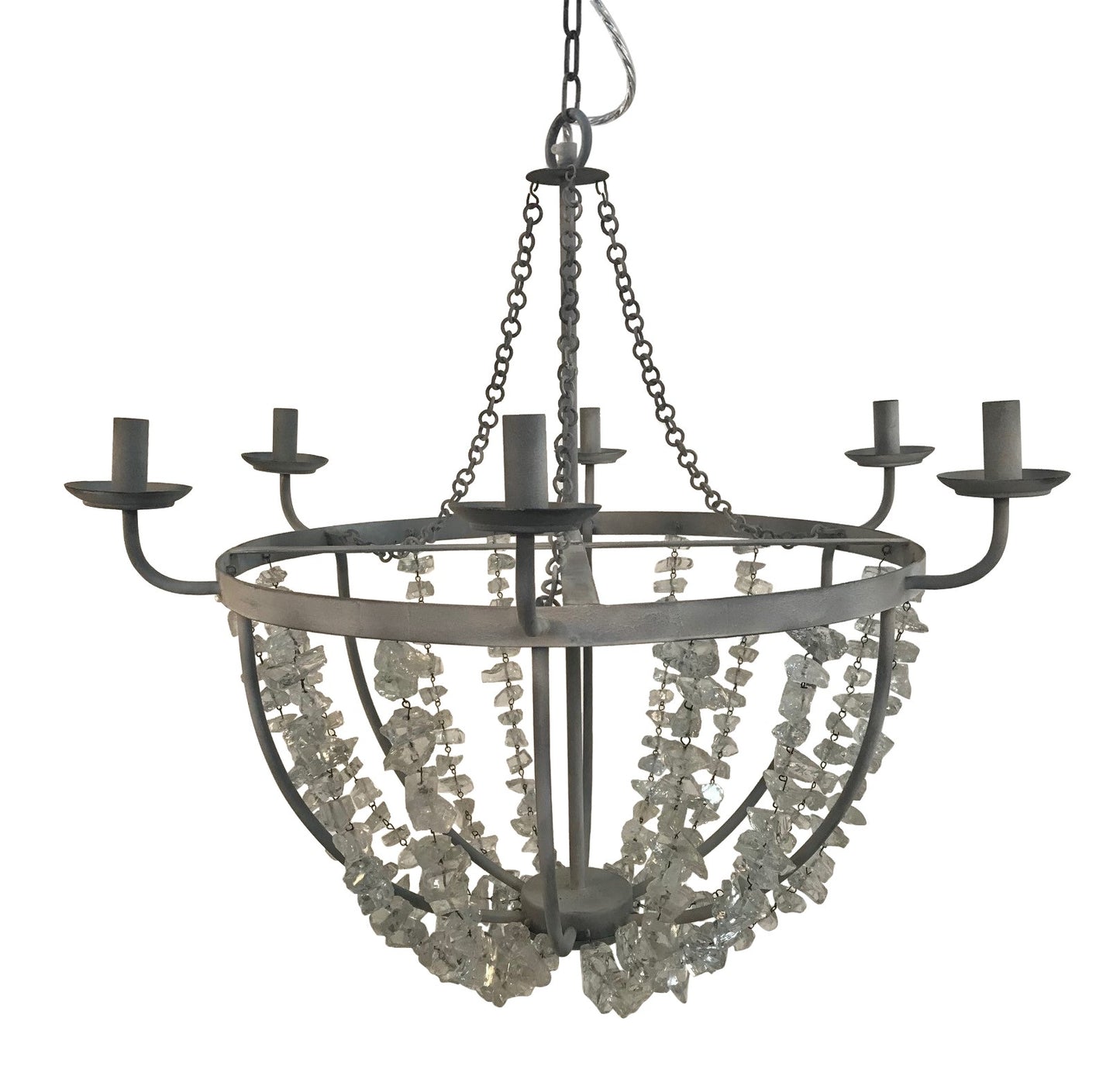 Seaglass & Zinc Chandelier