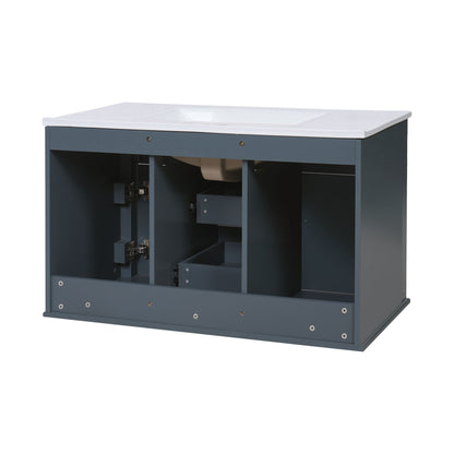 French Simple Style Wall Mounted Bathroom Cabinet With Sink
