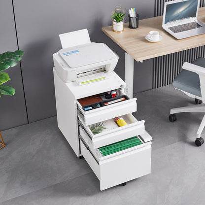 Contemporary 3 Drawer Mobile Filing Cabinet With Lock, Metal Office Storage For Legal / Letter Size