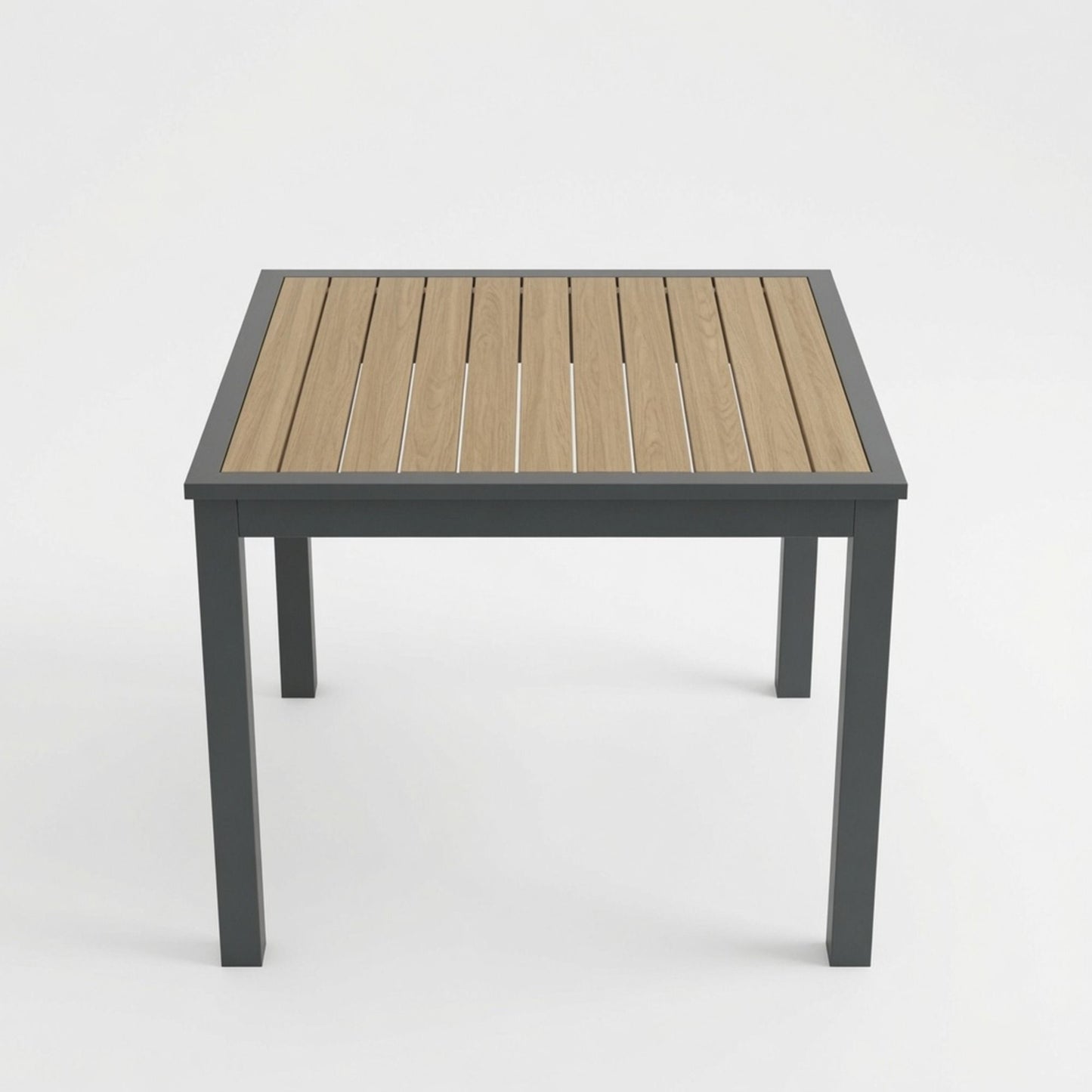 Outdoor Square Patio Slatted Dining Table - Gray